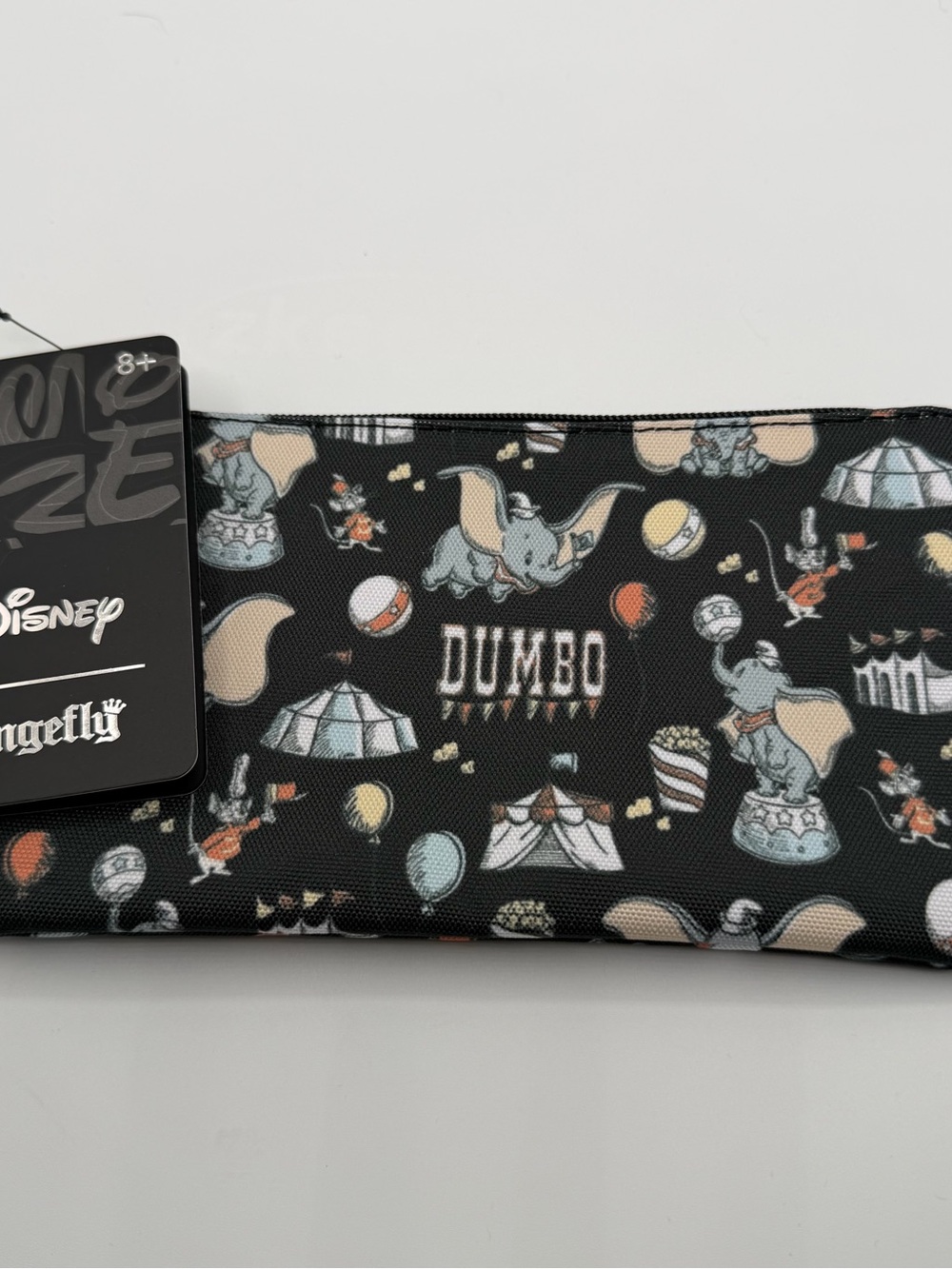 Disney Dumbo Loungefly Nylon Pouch Circus Print Zip Clutch NWT